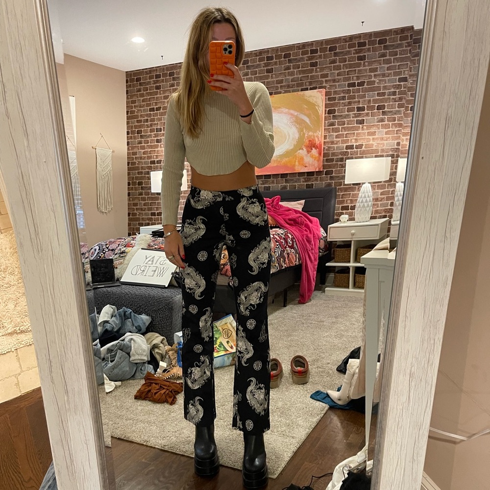 Motel rocks patterned flare pants